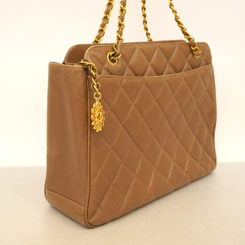 CHANEL Brown Caviar Leather Tote Bag - Picture 2 of 14